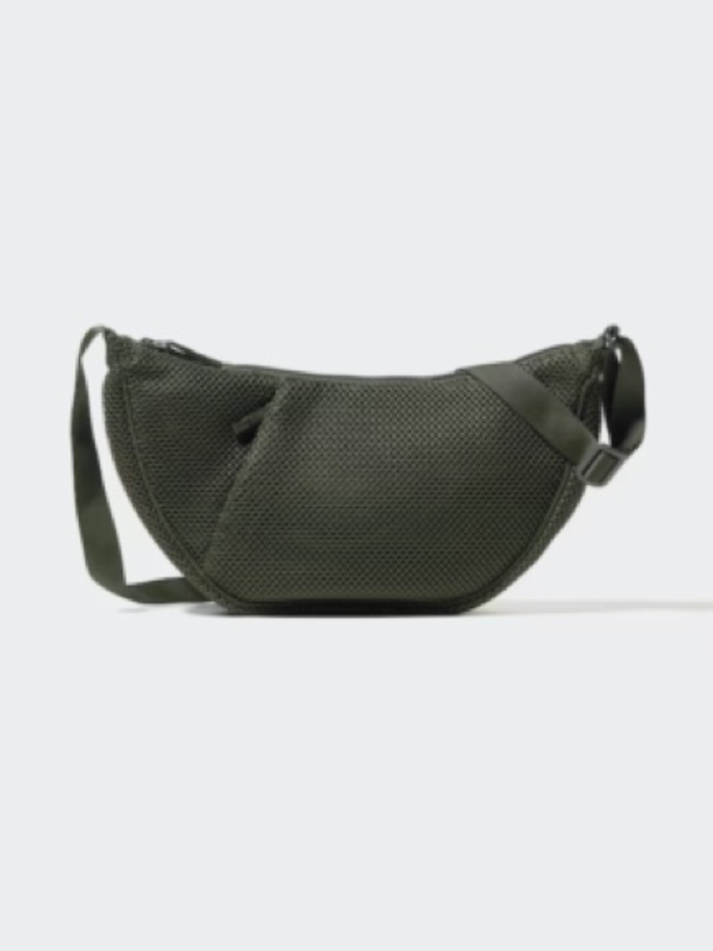 Uniqlo Olive Green Mesh Crescent Crossbody Bag - Picture 1 of 2
